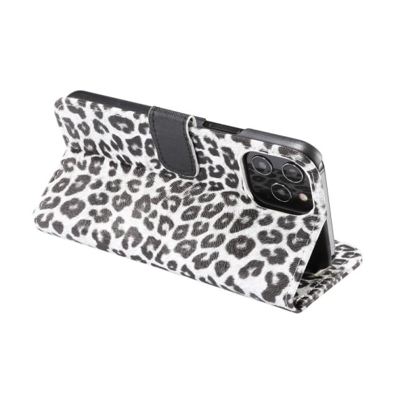 iPhone 12 Pro Max Plånboksfodral Fodral Leopard - Vit Vit