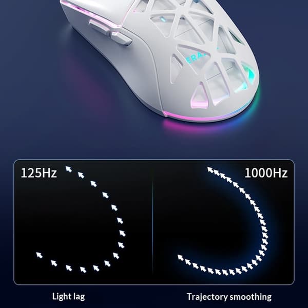 ERAZER lett RGB-gamingmus – kablet, 7 knapper, 12 800 DPI Black