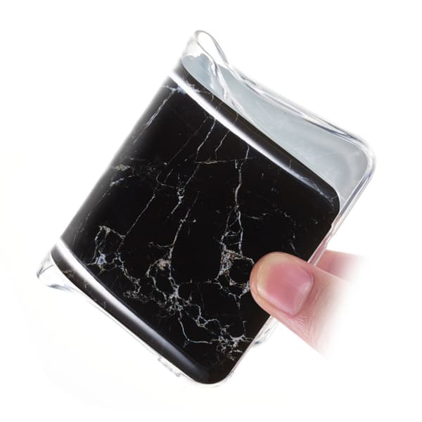 Marble Pattern IMD TPU Soft Back Suojakuori - Samsung Galaxy A70 - Style A Black