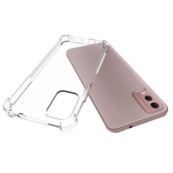Deksel for Nokia C32 - støtdempende, forsterkede hjørner i TPU Transparent