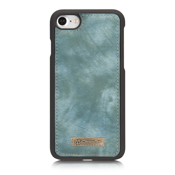 CASEME iPhone 7/8 Plus Retro Split läder plånboksfodral Blue