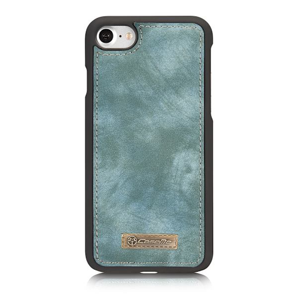 CASEME iPhone 7/8 Plus Retro Split lær lommebokveske Blue