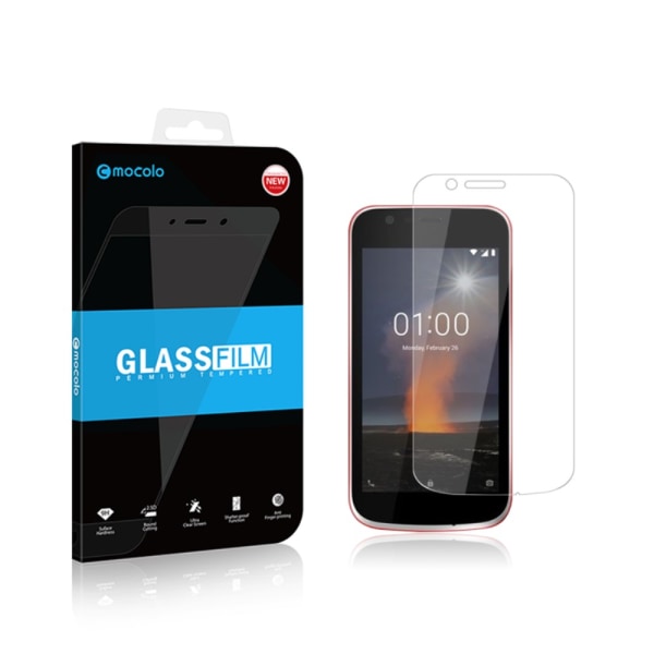 MOCOLO Nokia 1 Härdat Glas Heltäckande Transparent