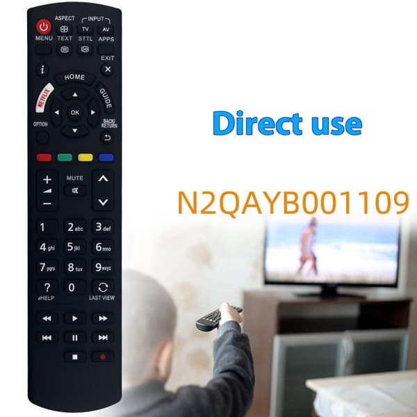 Fjärrkontroll Ersättning för N2QAYB001109 För Panasonic TV Svart