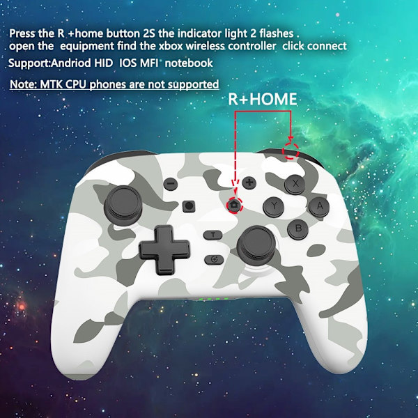 Kompatibel med Nintendo Switch Bluetooth-kontroll Gamepad Turbofunktion Svart