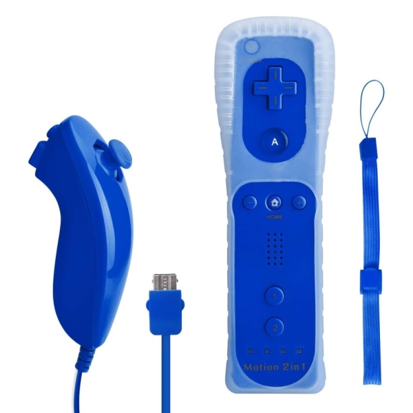 Wii Handkontroll-Set Motion Plus, Bulk MörkBlå Blå