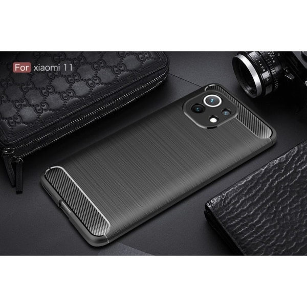 Xiaomi Mi 11 Karbon fiber Texture Skal - Svart Svart