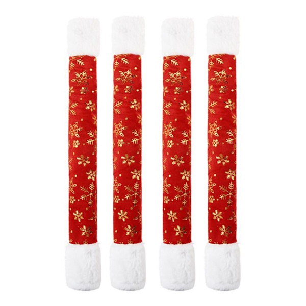 4-pack Christmas pellavakankainen jääkaapin oven kahvan suojakuori Joulu Red