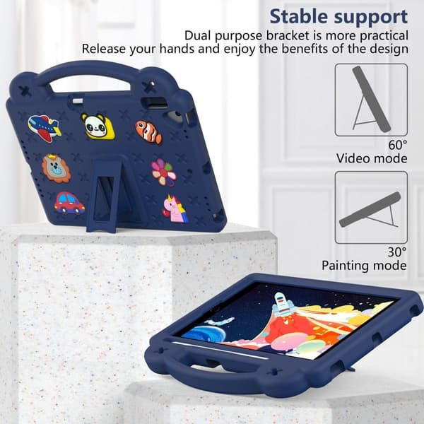 Apple iPad 10.2 2021 2020 2019 EVA Foam Stativdeksel - Mørkeblå Dark blue