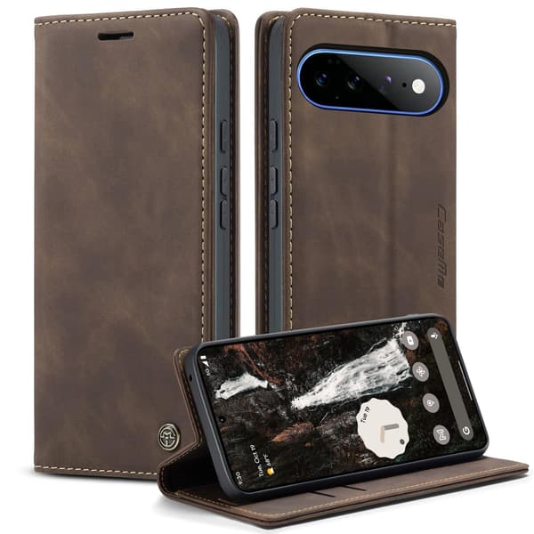 CASEME Lommebokdeksel med Stativ til Google Pixel 11 Pro XL Brown