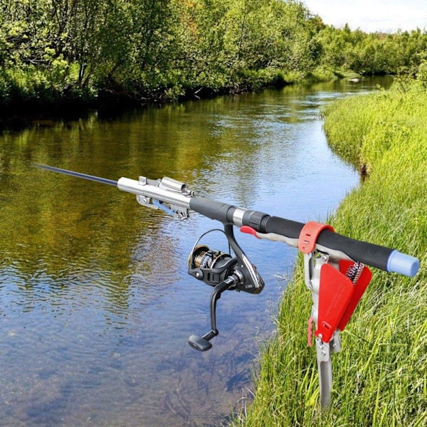 Automatisk fjäder spöhållare Fiskespö fällbar konsol Fiske Röd
