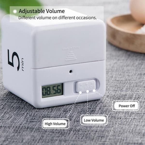 Timer Klokke Digital Timer Nedtellingsalarm 15 - 20 - 30 - 60 minutter White