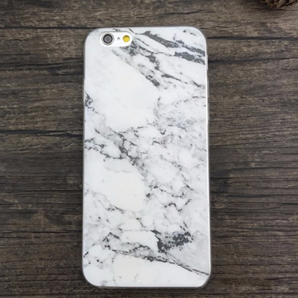 2-pak iPhone 8 / 7 / 6 TPU Skal Marmor White