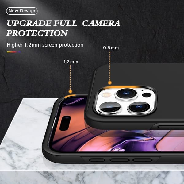 Til iPhone 16 Pro Max Fingerring Kickstand Hybrid Taske - Sort Black
