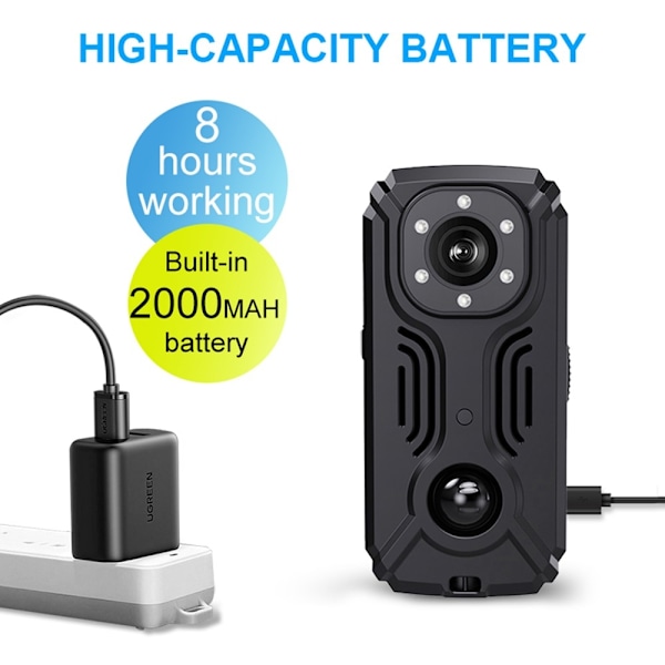 MD37 Video Recorder 2K Sport Camera Cykel med IR-CUT AP Hotspot Black