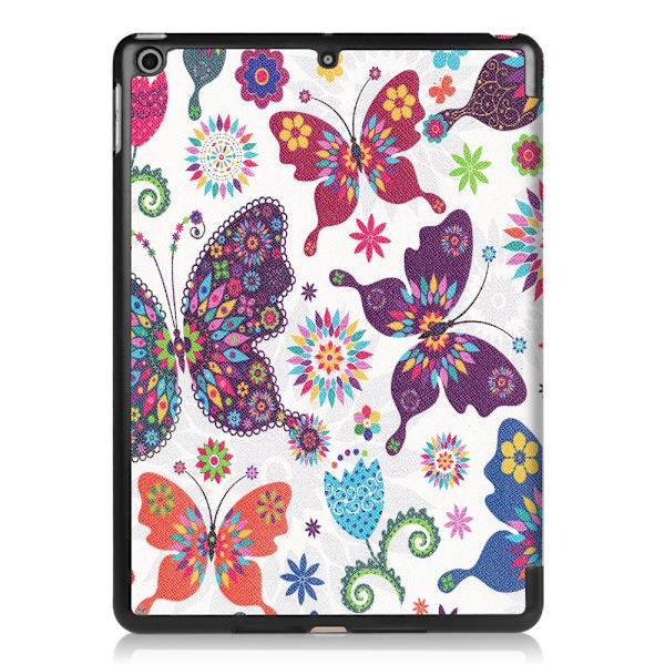 iPad 9.7" (2017 / 2018) Slim fit tri-fold fodral - Butterflies Svart