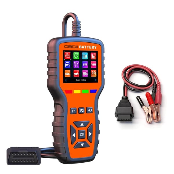 Felkodsläsare 2-i-1 OBD2-skanner batteritestare 40 000 felkoder motordiagnostik Orange