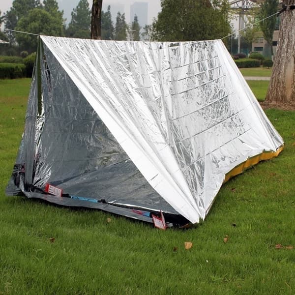 Nødskjul Redningstelt Overlevelsestelt Termisk telt 152x240cm Silver one size