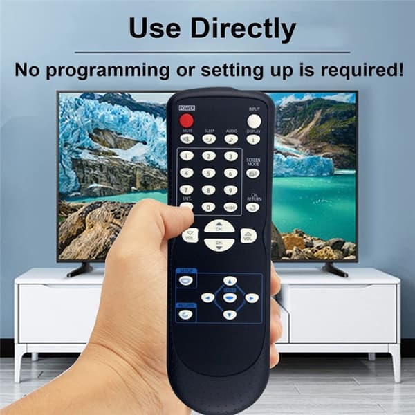 Fjernkontroll erstatning NF601UD for Emerson Sylvania TV (uten stemmefunksjon) Black