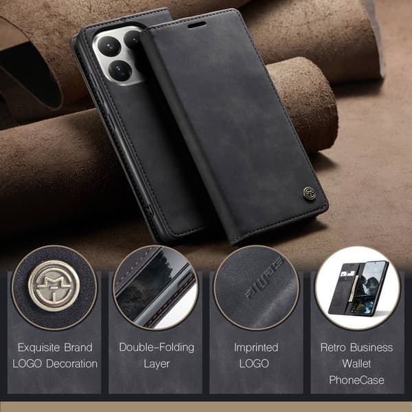 CASEME Lommebok-deksel Xiaomi 15T Pro - Sort Black