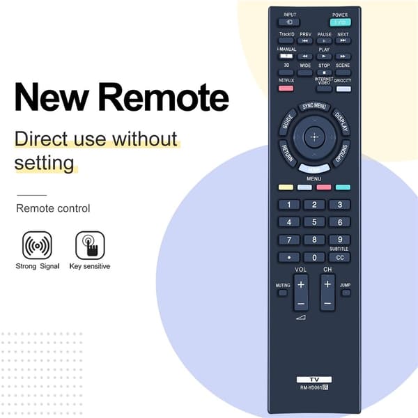 Fjärrkontroll Ersättning för RM-YD061 För Sony TV Svart