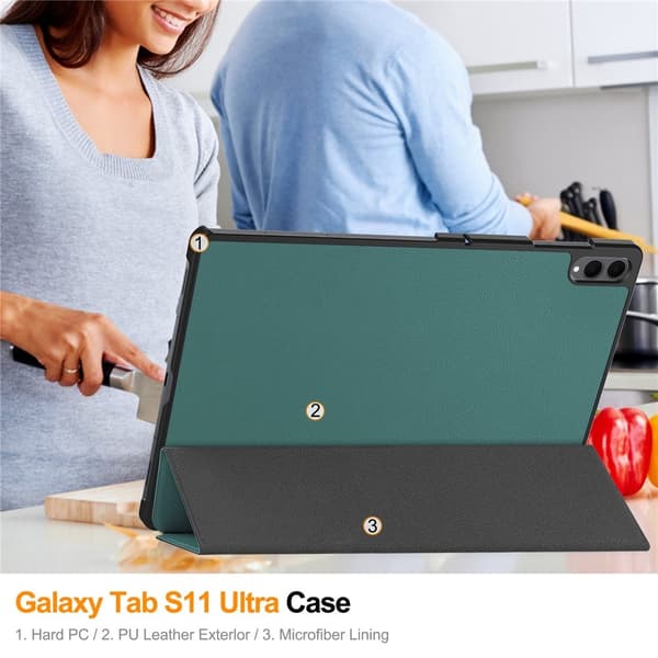Til Samsung Galaxy Tab S12 Ultra Stativveske Støtsikker Green