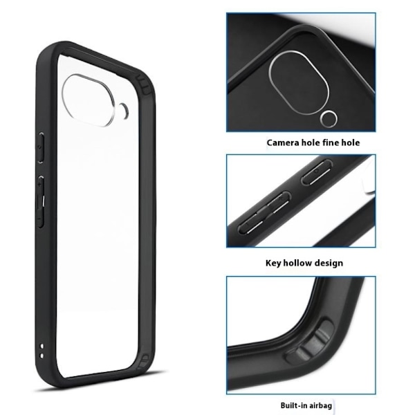 Til Google Pixel 9a Deksel Gjennomsiktig Telefonveske Transparent