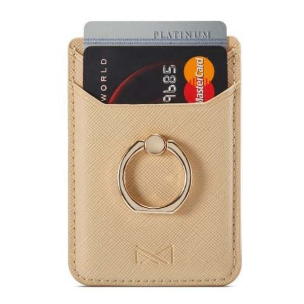 MUXMA Kortholder Ring Stativ RFID Blokkering Limende Kredittkortspor - Gull Gold