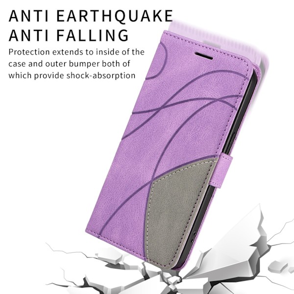 Til Sony Xperia 1 VII KT-serie-1 dobbeltfarve tegnebog Purple
