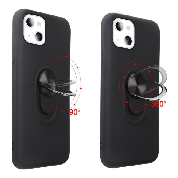 iPhone 13 Pro Finger Ring TPU Hybrid Case -jalusta - musta Black