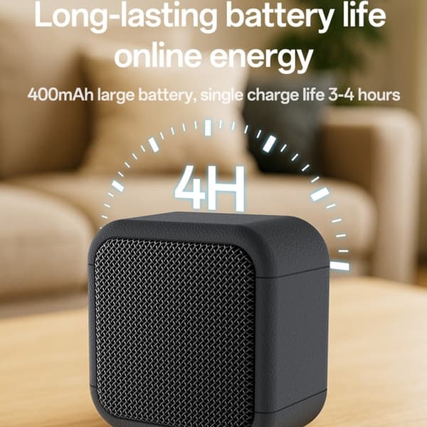 YESIDO Mini Cube TWS Bluetooth-højttaler med ledning, forbedret bas, bærbar subwoofer Black