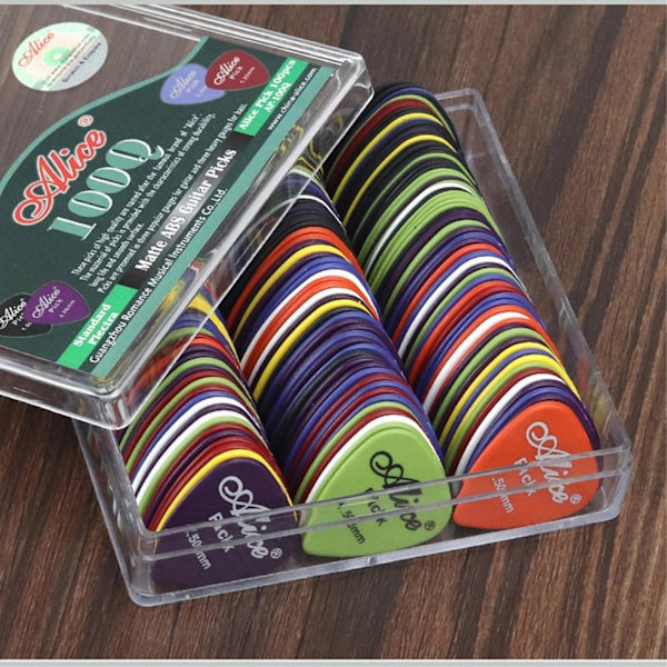 24stk Plectrums med boks for elektriske og akustiske gitarer Multicolor