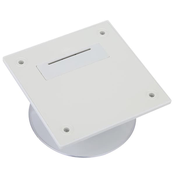 Sol - og batteridrevet skjermstativ Roterende platespiller White