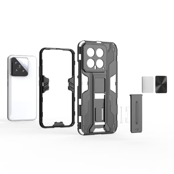 Til Xiaomi 14 Cover Case Shell Back med stativ Transparent