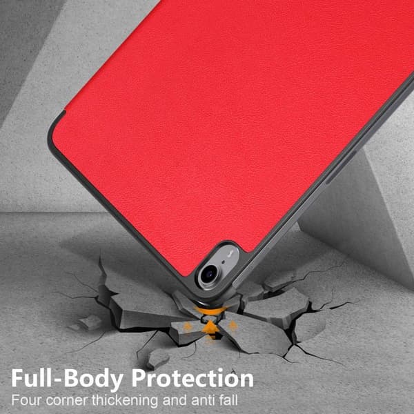 Apple iPad 10.9 2022 Slim Fit Trifoldbart Deksel - Rød Red