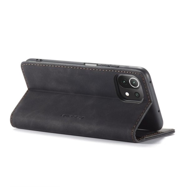 CASEME Retro tegnebog taske til Xiaomi Mi 11 Lite - Sort Black