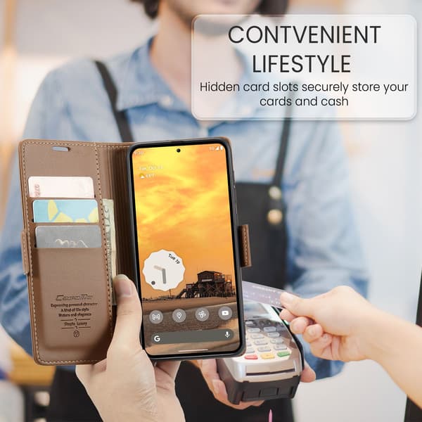 CASEME Til Google Pixel 10 Pro / 10 / 9 Pro / 9 Etui Stativ Telefon Cover Brown