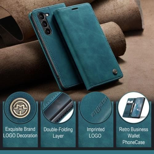 CASEME Retro Pung Taske til Samsung Galaxy S23 - Blå Blue