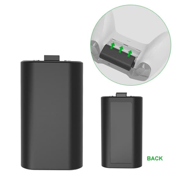 Batteripakke for Xbox One / One S Controller 1200mAh oppladbart batteri Black