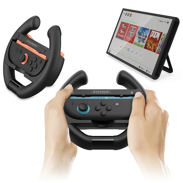 2 kpl Nintendo Switch 2:n kanssa yhteensopivaa Joy-Con -ohjaimen pidikettä kilparattia varten Black