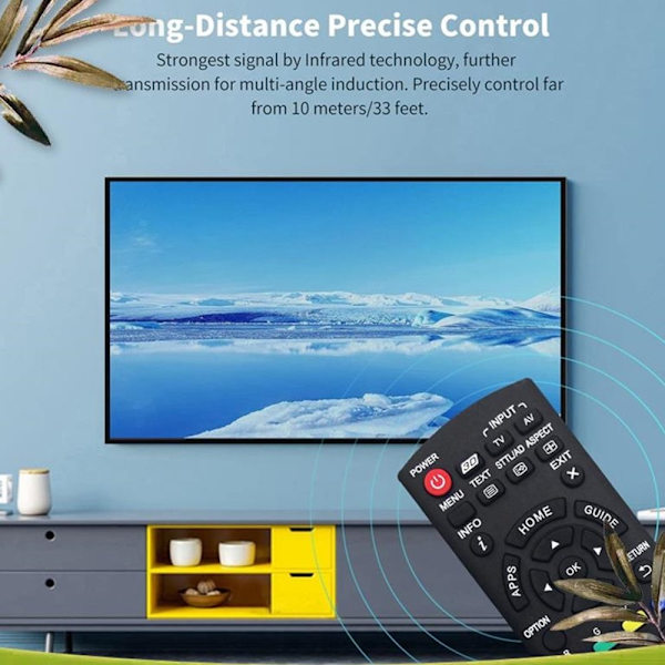 Fjernkontrollerstatning for N2QAYB000933 For Panasonic TV Black