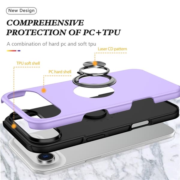 For iPhone Air Hybrid-deksel med Fingerring Purple
