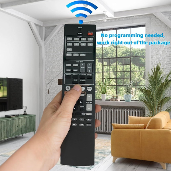 Fjernkontrollerstatning for RAV521 For Yamaha Audio/Video Receiver Black