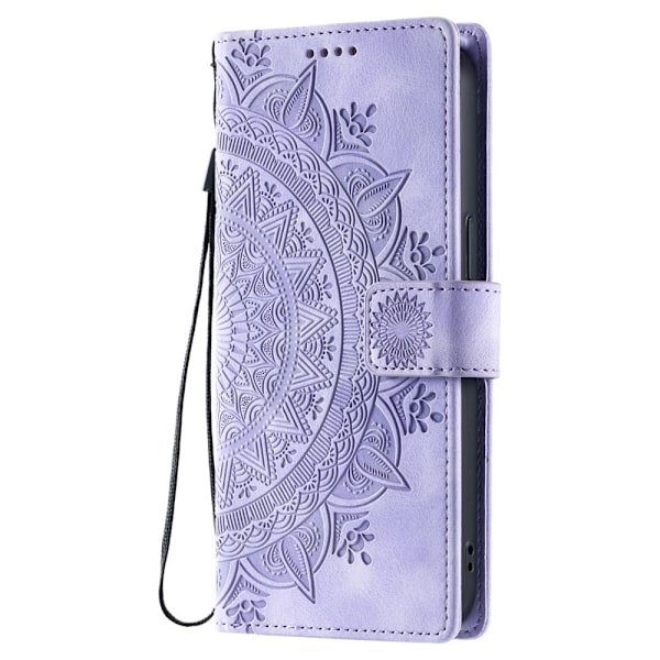För Samsung Galaxy S25 Ultra plånboksfodral Fodral Skal Mandala blommönster Lila