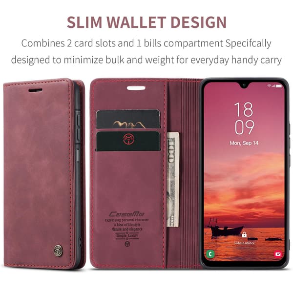 Til Samsung Galaxy A37 5G CASEME Pungetui rød