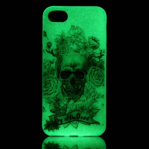 iPhone 7 4,7" Skal Glow in the dark - Day of the Dead Lila