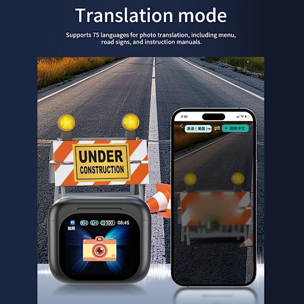 Översättare 150 språk Translation Smart Voice Bluetooth In Ear-hörlurar - Vit Vit