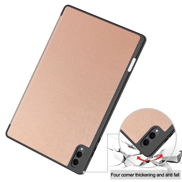 Till Samsung Galaxy Tab S12 Ultra Tri-Fold stativfodral med pennhållare Rosa guld