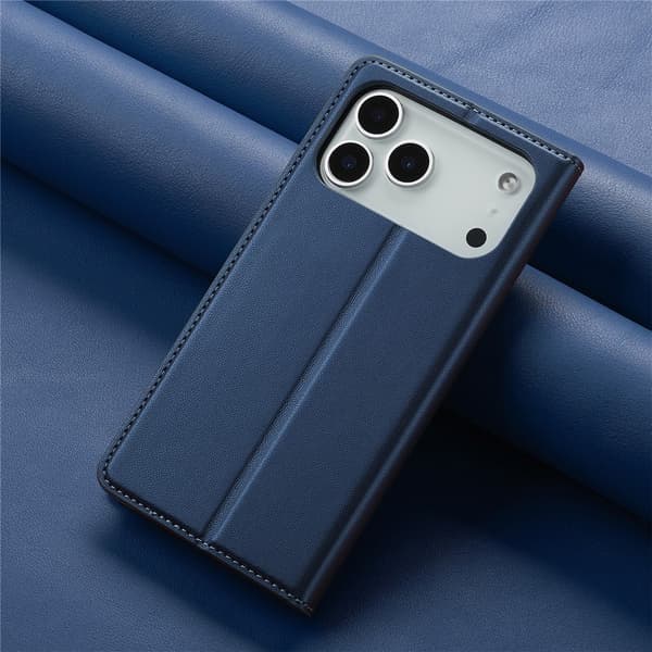 LC.IMEEKE Telefonlommebokdeksel med støtteben til iPhone 18 Pro / 17 Pro Blue