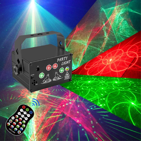 Laserlys Flashlys Stemmeaktiveret fjerndiskofest Black